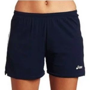 Asics Shorts Athletic Navy Blue Medium Women Sport Running Gym Exercise Workout